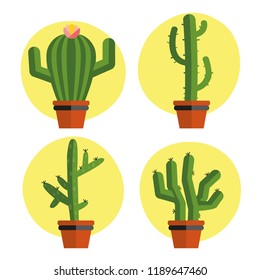 Cactus icons in a flat style.