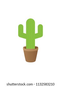 Cactus icons in a flat style on a white background. 