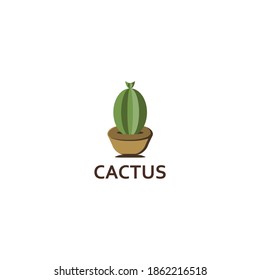Cactus icons in a flat style on a white background. Home plants cactus in pot. Design inspiration. Usable for your Business, community, etc