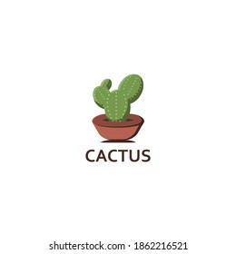 Cactus icons in a flat style on a white background. Home plants cactus in pot. Design inspiration. Usable for your Business, community, etc