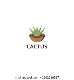 Cactus icons in a flat style on a white background. Home plants cactus in pot. Design inspiration. Usable for your Business, community, etc