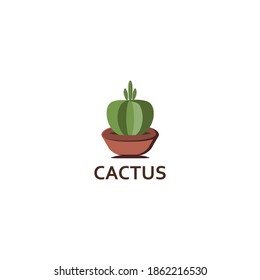 Cactus icons in a flat style on a white background. Home plants cactus in pot. Design inspiration. Usable for your Business, community, etc