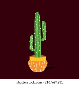 Cactus icons in flat style in vector. Home plants cactus.