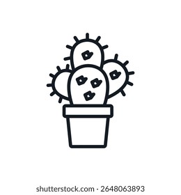 cactus icons isolated on White Background. Flat style design