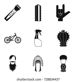 Cactus icons set. Simple set of 9 cactus vector icons for web isolated on white background