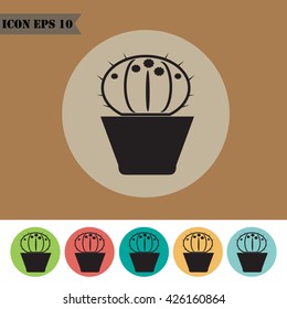 Cactus icons set.Vector illustration