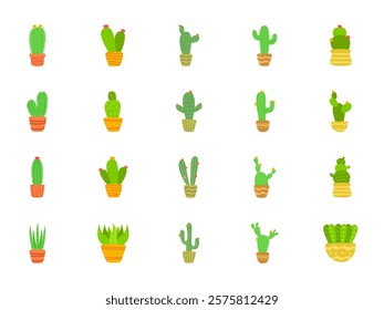 Cactus Illustration Design Element Set