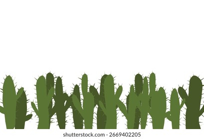 Cactus illustration design  frame with copy space.eps