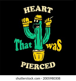 cactus illustration design for t-shirt screen printing design