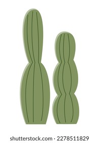 Cactus illustration in a flat style on a white background. Home plants cactus illustration.