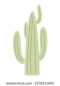 Ilustración de cactus en un estilo plano sobre un fondo blanco. Ilustración de cactus de plantas domésticas.