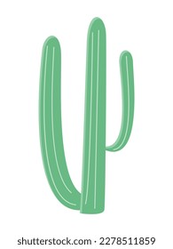 Cactus illustration in a flat style on a white background. Home plants cactus illustration.