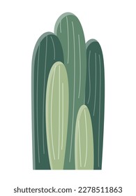 Cactus illustration in a flat style on a white background. Home plants cactus illustration.