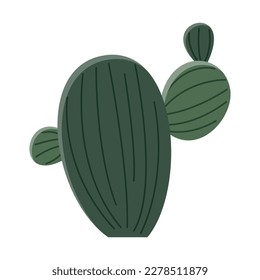 Cactus illustration in a flat style on a white background. Home plants cactus illustration.