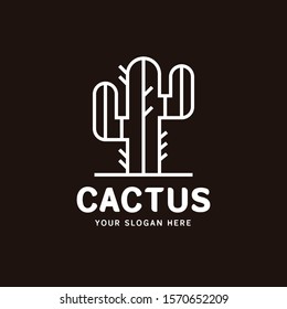Cactus Illustration Monoline Logo Template