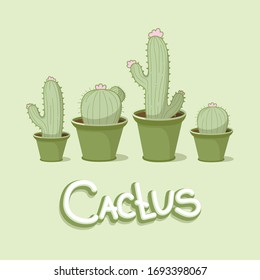 Ilustración del cactus. Diseño vectorial de moda