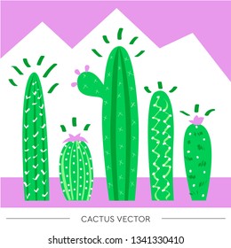 Cactus illustration vector.