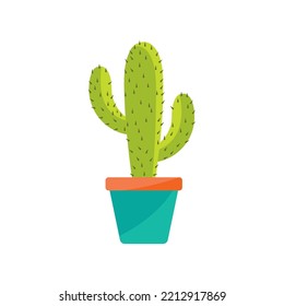 Cactus illustration vector flat design template