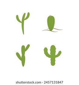 Cactus illustration vector flat design template