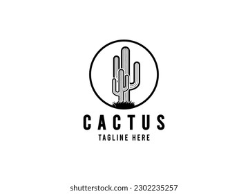 cactus illustration wild west design desert vintage