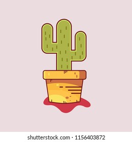 Cactus ilustration flat