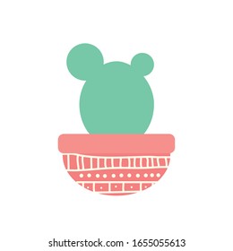 Cactus inside pot block gradient style icon design, Plant desert nature tropical summer mexico and western theme Vector illustration