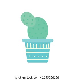 Cactus inside pot block gradient style icon design, Plant desert nature tropical summer mexico and western theme Vector illustration