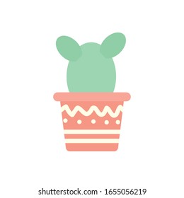 Cactus inside pot block gradient style icon design, Plant desert nature tropical summer mexico and western theme Vector illustration