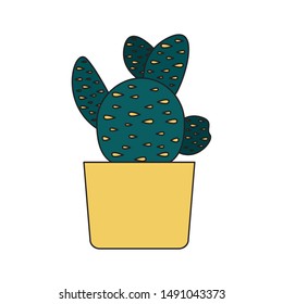 Cactus inside pot design, Plant desert nature tropical summer mexico and western theme Vector illustration