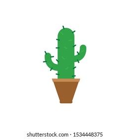 Cactus inside pot design, Plant desert nature tropical summer mexico and western theme Vector illustration