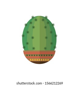 Cactus inside pot design, Plant desert nature tropical summer mexico and western theme Vector illustration