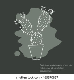 Cactus invitation card can be used for holiday cards, wedding invitation, postcard or website. Cactus vector invitation banner. Floral design. Art concept.
