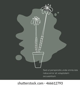 Cactus invitation card can be used for holiday cards, wedding invitation, postcard or website. Cactus vector invitation banner. Floral design. Art concept.