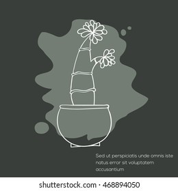 Cactus invitation card can be used for holiday cards, wedding invitation, postcard or website. Cactus vector invitation banner. Floral design. Art concept.