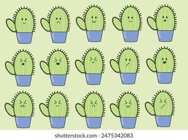 cactus kawaii cute comic characters