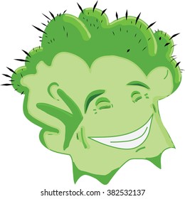 cactus kid cartoon vector