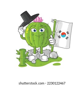 the cactus korean character. cartoon mascot vector