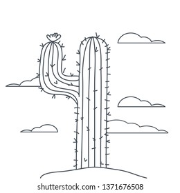 cactus in landscape isolated icon