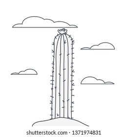 cactus in landscape isolated icon
