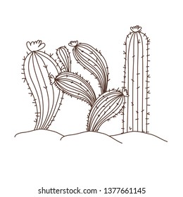 cactus in landscape isolated icon