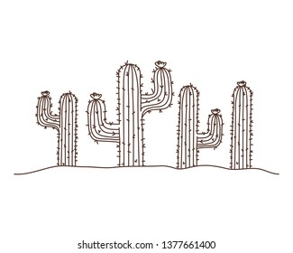 cactus in landscape isolated icon