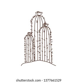cactus in landscape isolated icon