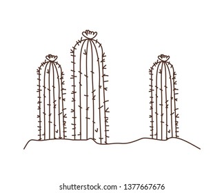 cactus in landscape isolated icon