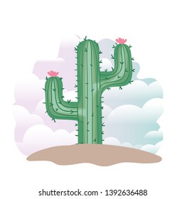 cactus in landscape isolated icon