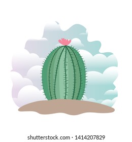 cactus in landscape isolated icon