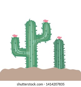 cactus in landscape isolated icon