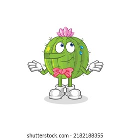 the cactus lie like Pinocchio character. cartoon mascot vector