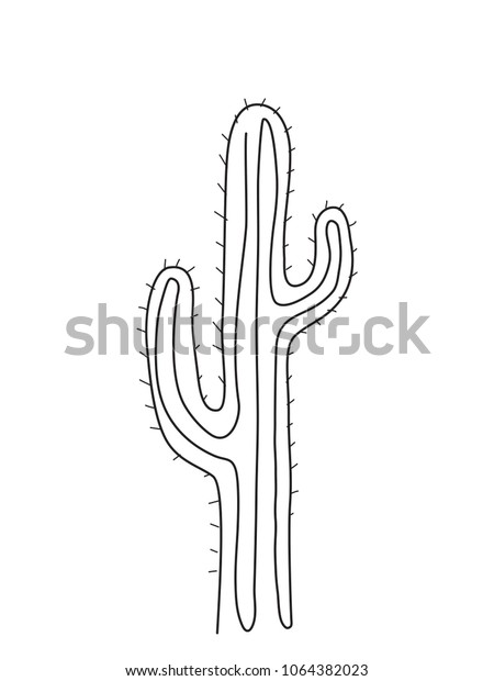 Cactus Line Art Stock Vector (Royalty Free) 1064382023