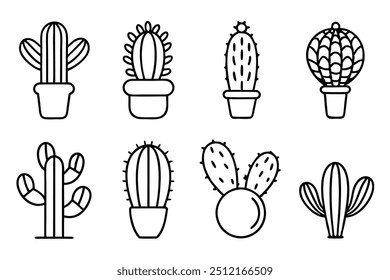 Cactus Line Art Bringing Desert Landscapes to Life