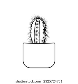 cactus line art cacti desert botanical illustration